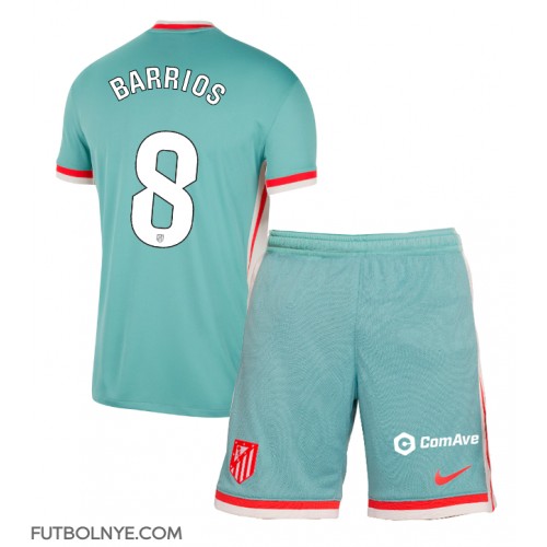 Camiseta Atletico Madrid Pablo Barrios #8 Visitante Equipación para niños 2024-25 manga corta (+ pantalones cortos)